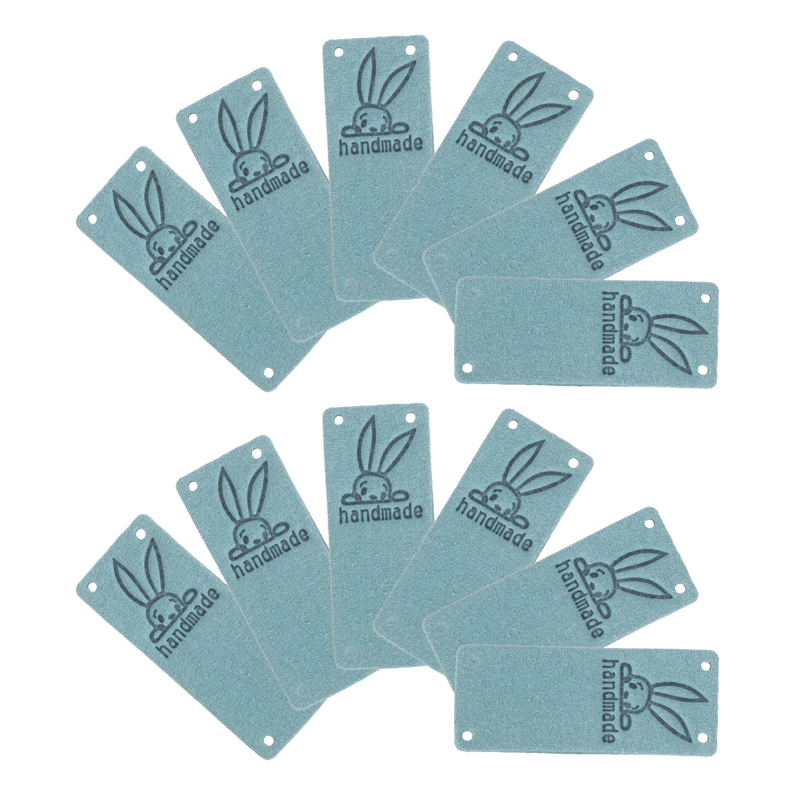 

100Pcs Rabbit Pattern Embossed Suede DIY Clothing Tags for Hats Bags Wallet Sewing Apparel Label Accessories Clothing Label
