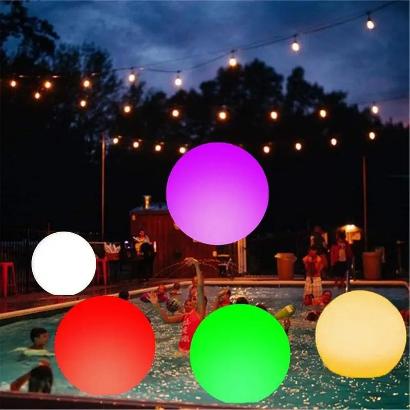 16 Colors Light Glowing LED Inflatable Beach Ball Swimming Pool Toyfor Hawaiian Summer Wedding Party Home Garden Decoration