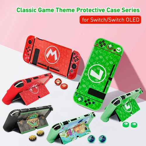 Para Nintendo Switch Shell estuche rígido estilo ""M"" y ""L"" carcasa protectora cubierta fina piel NS Switch OLED accesorios de juego