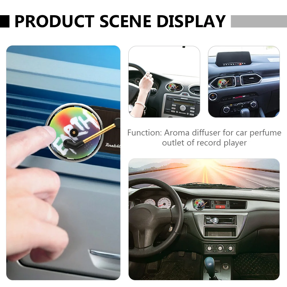

2Sets Car Aromatherapy Diffuser Retro Record Player Shape Vent Clip Air Freshener Stress Relief Auto Aroma Car Supplies