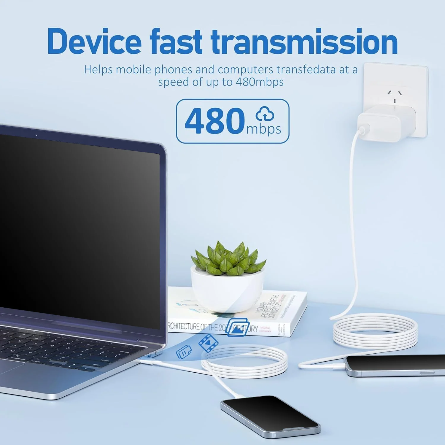 شهادة MFi LAIHONEN 1 قطعة 2 قطعة كابل من النوع C إلى كابل Lightning شحن سريع مناسب لشاحن iPhone 13 USB من النوع C مناسب