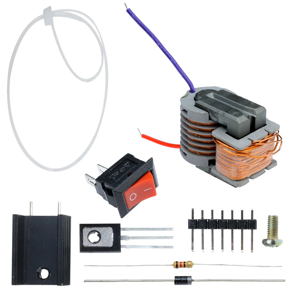 

15KV Type 1 Step-Up Transformer Inverter Electric Ignitor 18650 Battery DIY Kit for Negative Ion Generator Experiments
