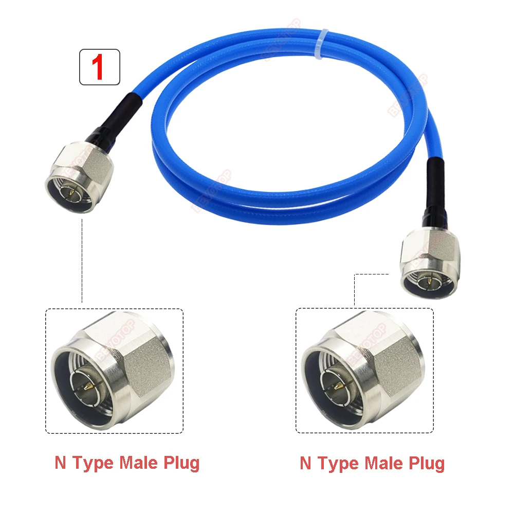 RG401 250 50-5 Cable N Type Male Plug to N Male Plug High Frequency Low Loss RG-401 Test Cable RF Coaxial Pigtail Jumper BEVOTOP