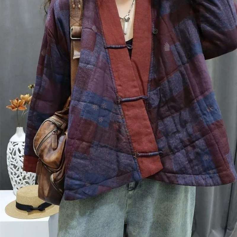 2025 nuove giacche moda autunno inverno per donna stile cinese retrò semplice confortevole design casual allentato Parka versatile