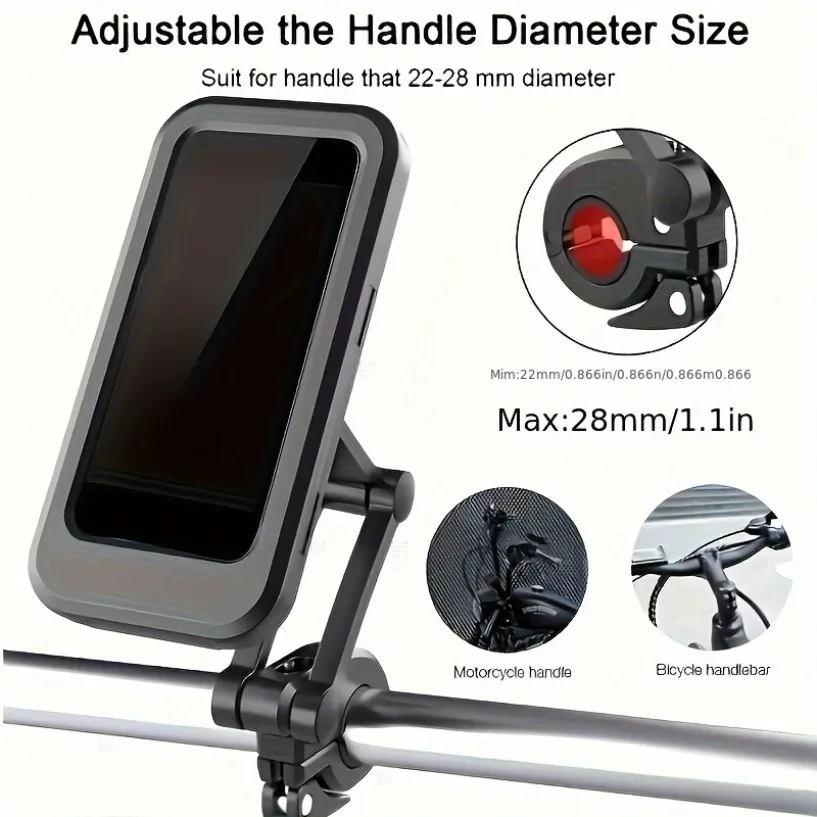 

New Adjustable Retractable Bike Phone Holder 360° Rotating Waterproof Anti-Shock Bike/Motorcycle Phone Mount Touchscreen