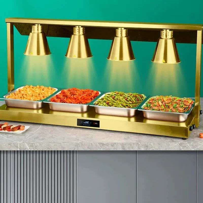 3 Head Food Warmer Lamp Stainless Steel Buffet Food Heating Light Infrared Food Warming Lamp for Restaurant Catering Hotel