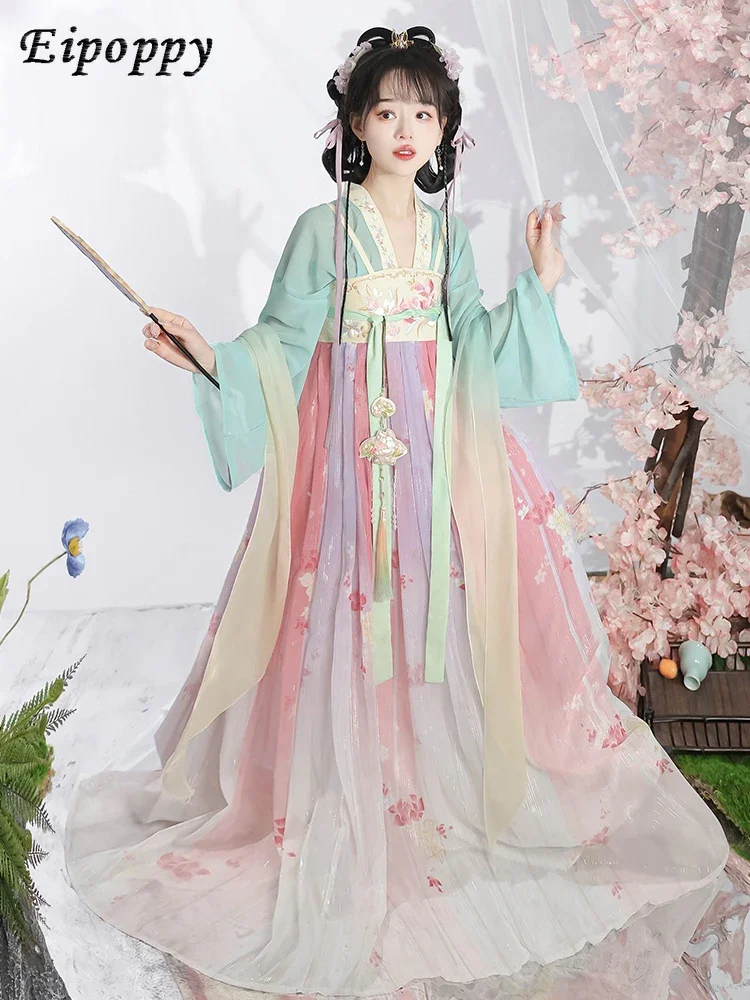 Hanfu Dames Borst Lengte Geplooide Rok Gedrapeerd In Zijde