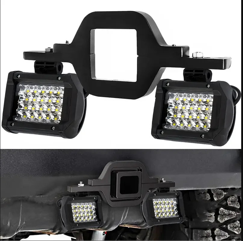 4in 72W 24LED 2pc 4-Row LED Light Bars With Tow Hitch Mounting Bracket, Off-road Light Strips For Trucks, Trailers, SUVs, Pickup