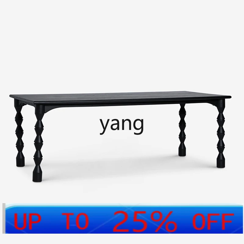 

LH French simple solid wood dining table small apartment restaurant rectangular table