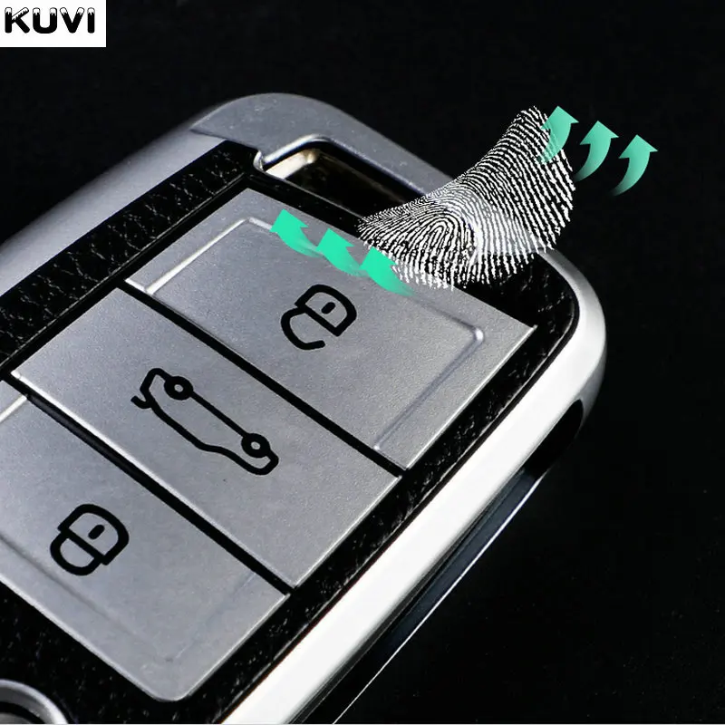 For Volkswagen VW Polo Golf7 MK7 Tiguan for Skoda Octavia Kodiaq Karoq for Seat Ateca Car Key Case Cover Bag Keychain Protector image 5