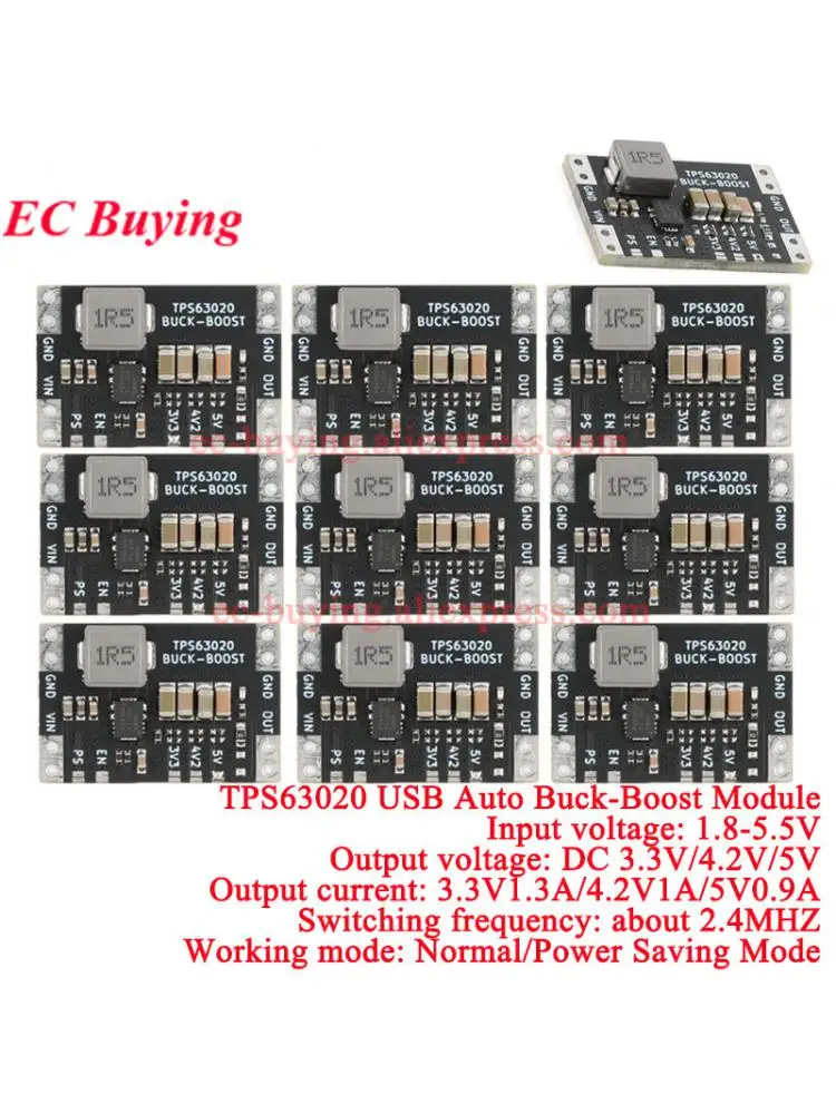 10 szt./1 szt. TPS63020 3.3V 4.2V 5V Moduł Automatycznego Podwyższania/Obniżania Napięcia Baterii Litowej XL63020 Mikrokontroler Zasilanie Niska Riempel — zdjęcie produktu 7
