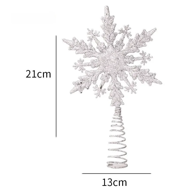 Christmas Tree Top Glitter Gold Silver Star Xmas Tree Snowflake Ornaments Christmas Decoration For Home 2024 Natal New Year 2025