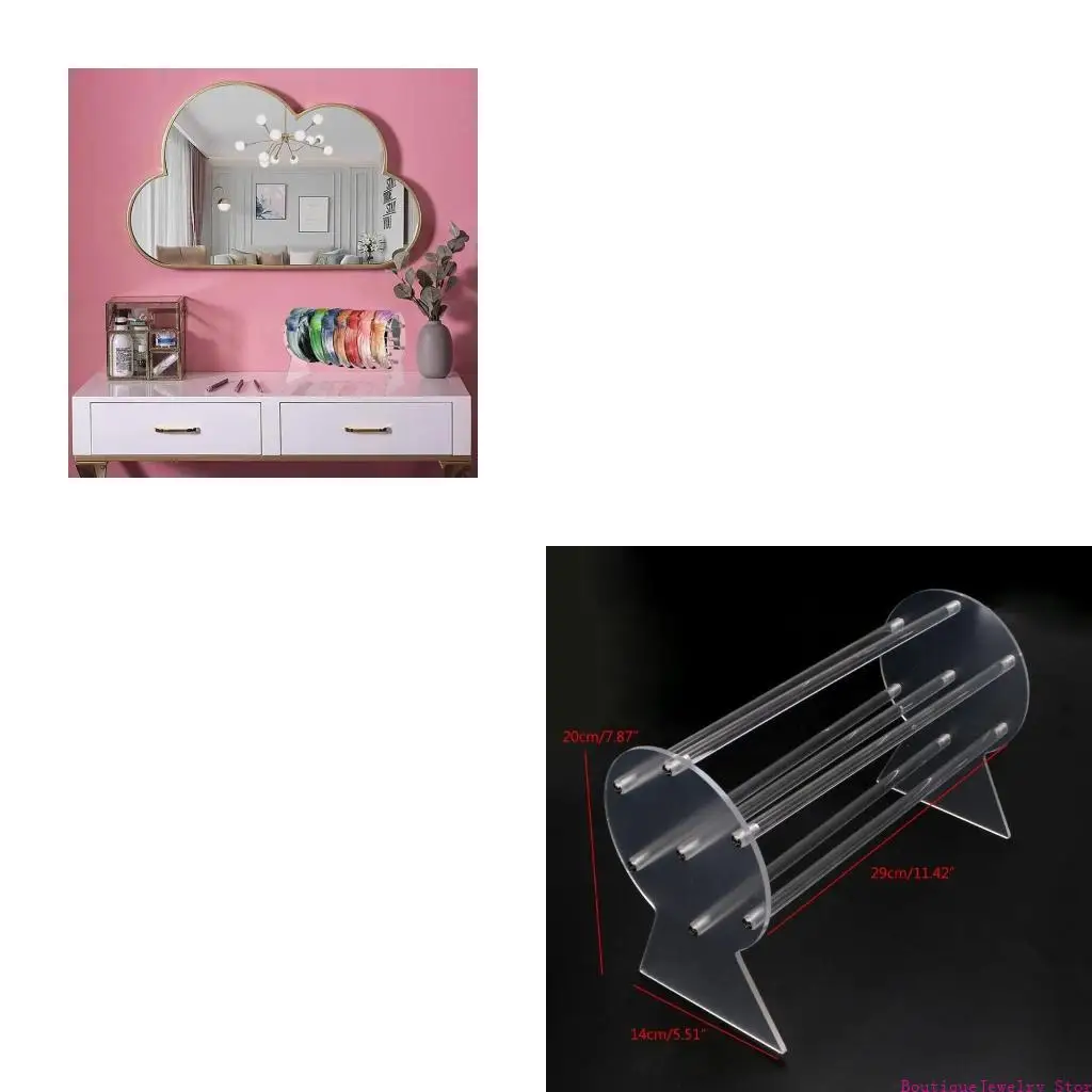 

E1PE Clear Headband Holder Acrylic Hair Accessory Jewelry for Chains Bracelets Necklaces Storage Display