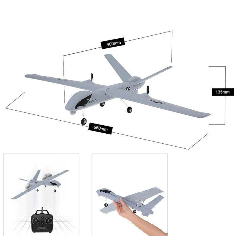 リモコン付き中型航空機,固定翼,2チャンネルグライダー,ウォークラフト,屋外玩具,子供向けハロウィーンギフト,z51