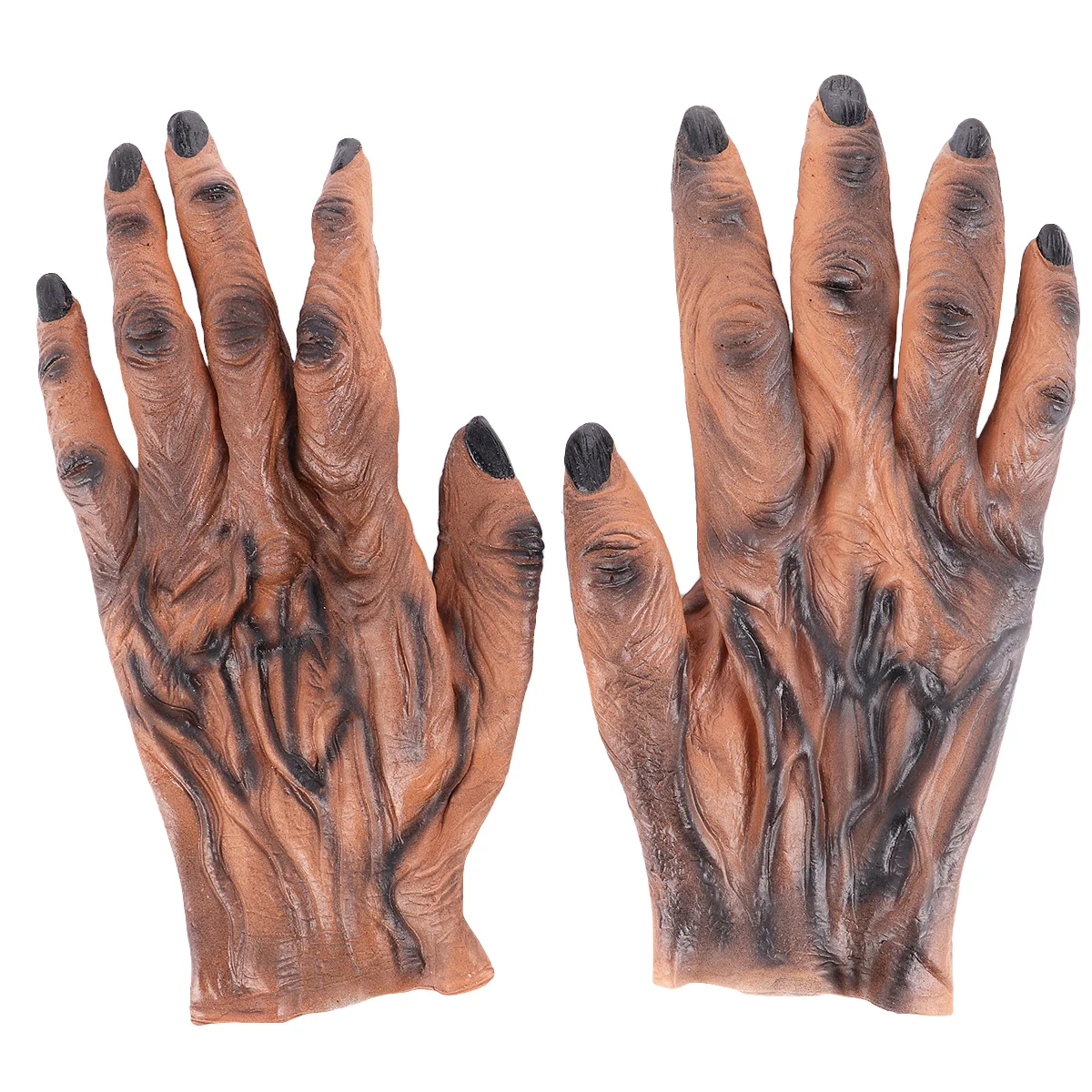 1 Pair Halloween Decoration Cosplay Werewolf Gloves Scary Costume Props (Brown) Halloween Gloves Halloween Scary Props