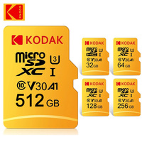 Original KODAK MicroSD Card 64GB 32GB Memori Memory Card C10 TF Micro SD SDXC 128GB 256GB 512GB U3 V30 4K For Phone Drone Camera