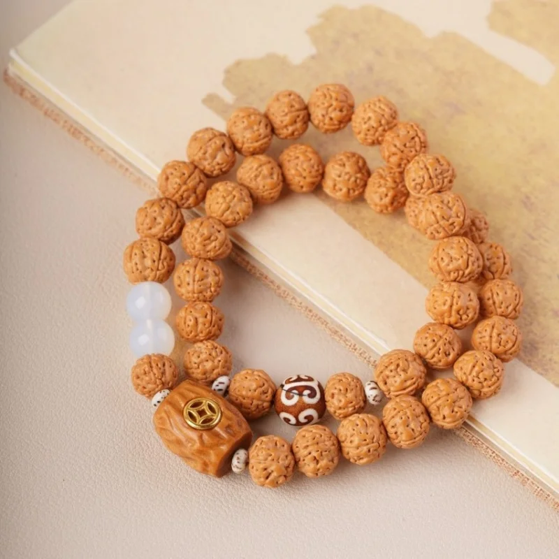 

Original Bodhi 1.0 Double-Loop Buddhist Bead Bracelet with Small Vajra and Accessory Design for Personalized Wear