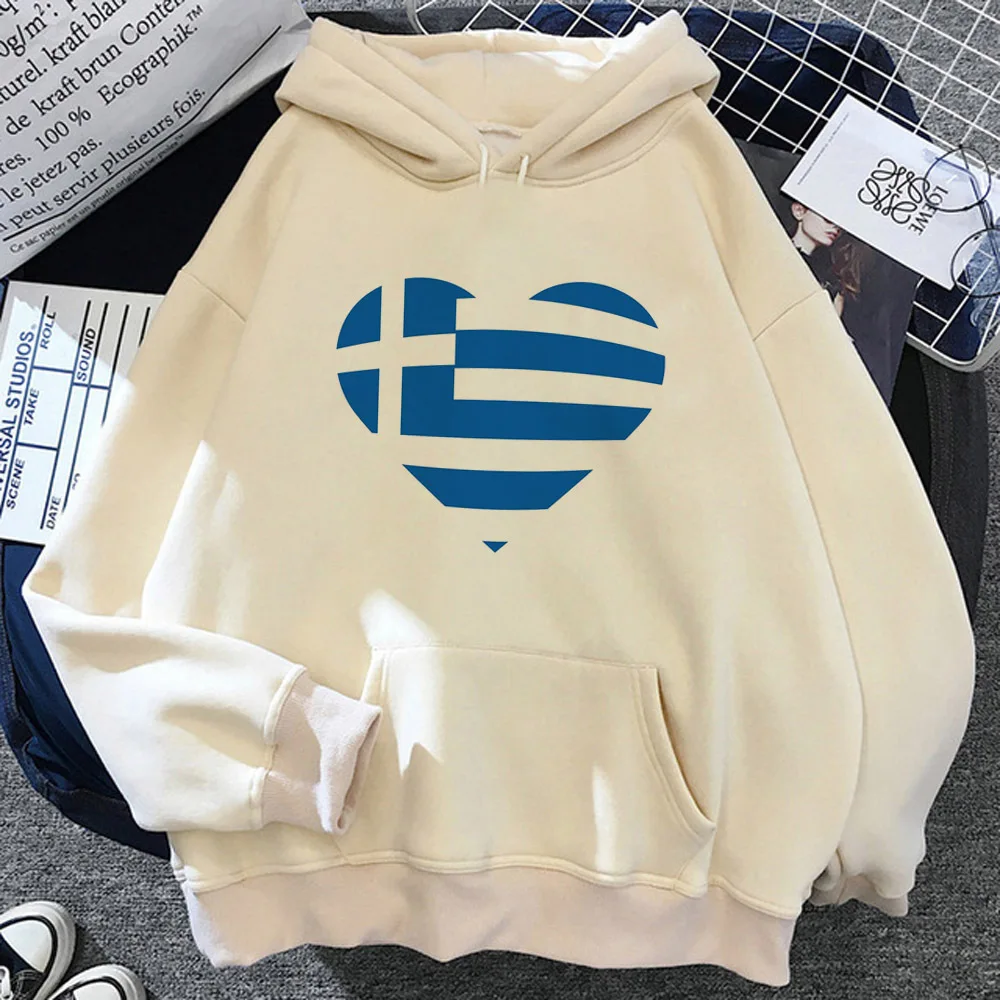 Greece hoodies women funny Kawaii vintage sweat y2k Hooded Shirt Pullover female streetwear sweatshirts