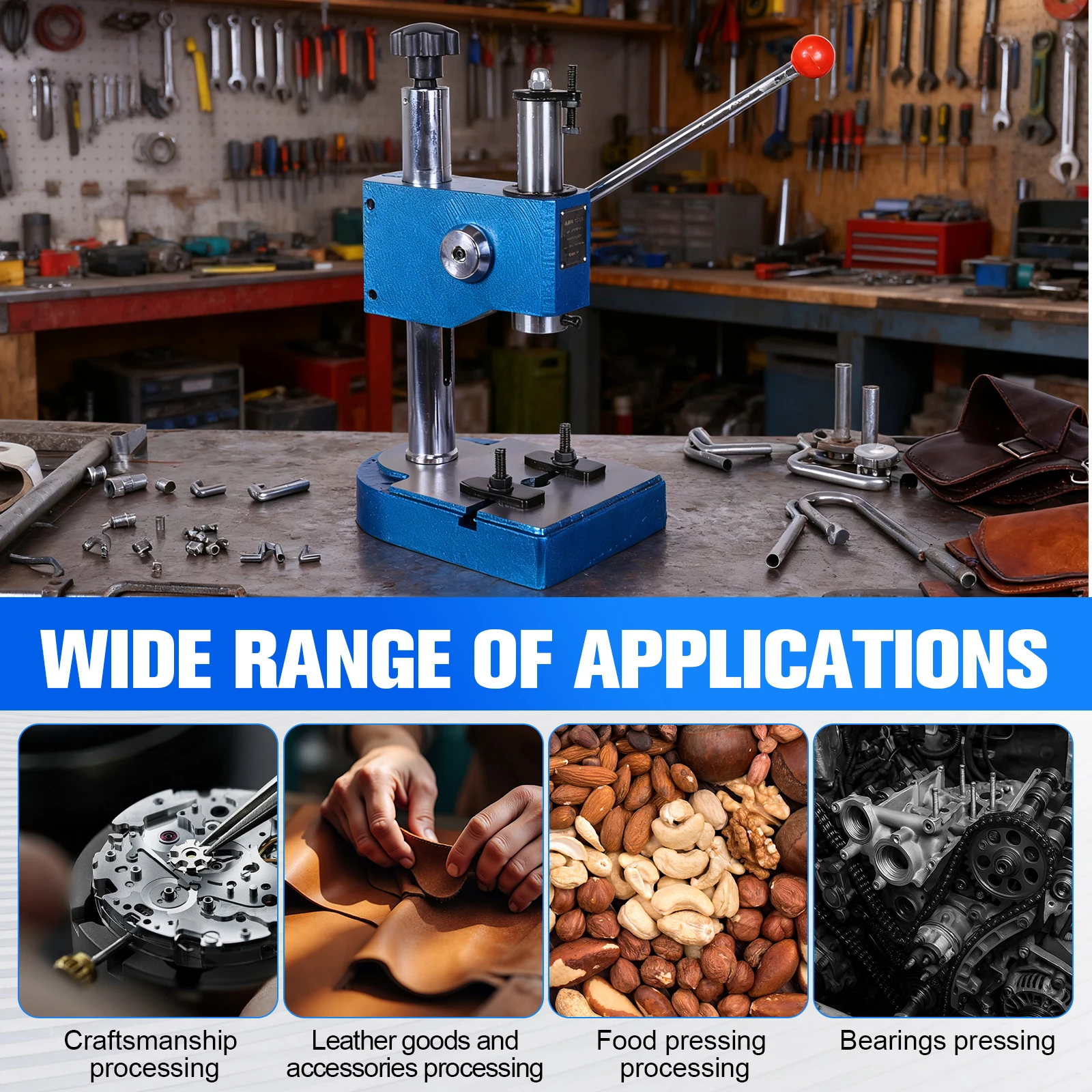 

Arbor Press 0.5 Ton Spring-Loaded Precision Manual Shaft Press for Stamping Bending Stretching Forming