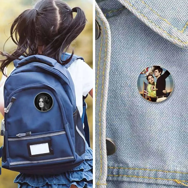 Handmade Round Badge Tinplate, Button Pins, Brooches on Backpack, Hat Collar Clothes, Jewelry Accessory, Lana Del Rey