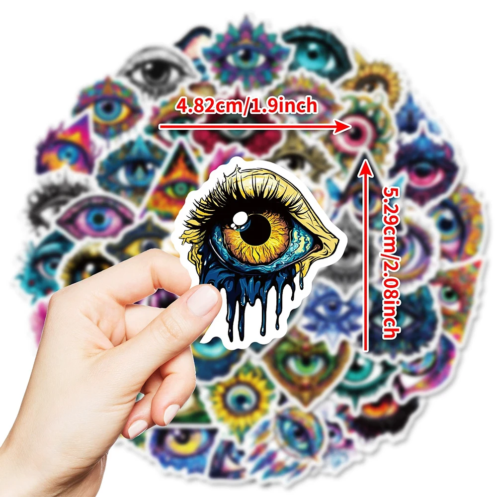 

10/30/50pcs Retro Evil Eyes Gothic Art Stickers Waterproof Graffiti DIY Skateboard Phone Car Motorcycle Cartoon Decals Packing
