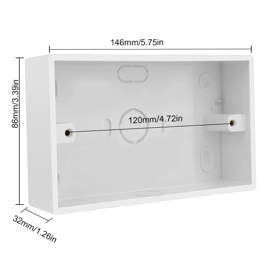 146 Type External Wall Switch Box Wall Socket Cassette PVC Materials For Wall Light Switch 146mm*86mm*32mm Standard Mounting Box
