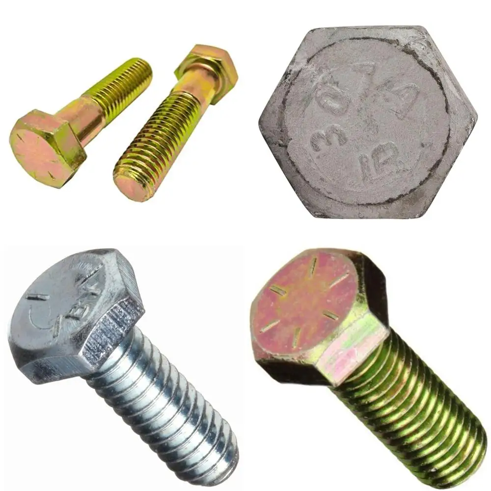 مسامير ذات غطاء سداسي مطلي باللون الأصفر من الدرجة 8 9/16-12 × 6، مجموعة مكونة من 75 قطعة، خيط خشن، ملولبة جزئيًا، طول الخيط 1.375