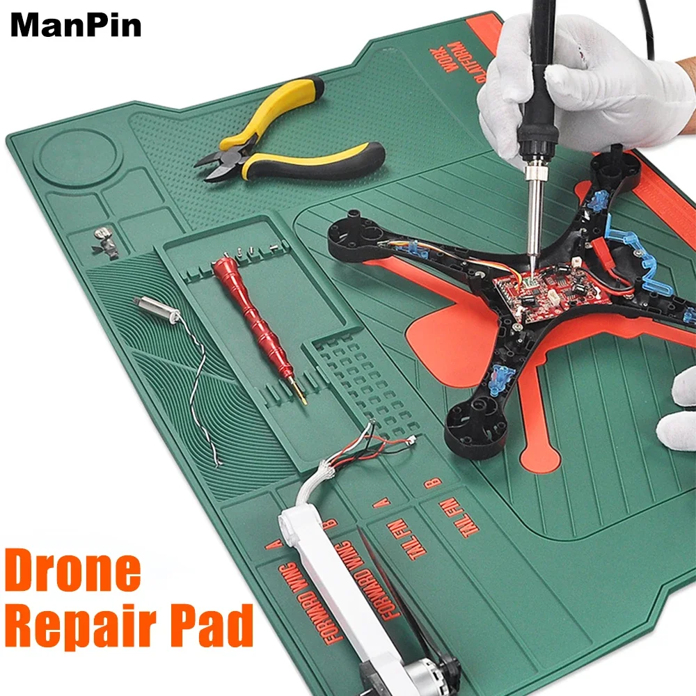 Drone Repair Pad Silicone Soldering Mat ESD Antistatic Heat Insulation Motherboard Electronics Phone Repair Working Platform