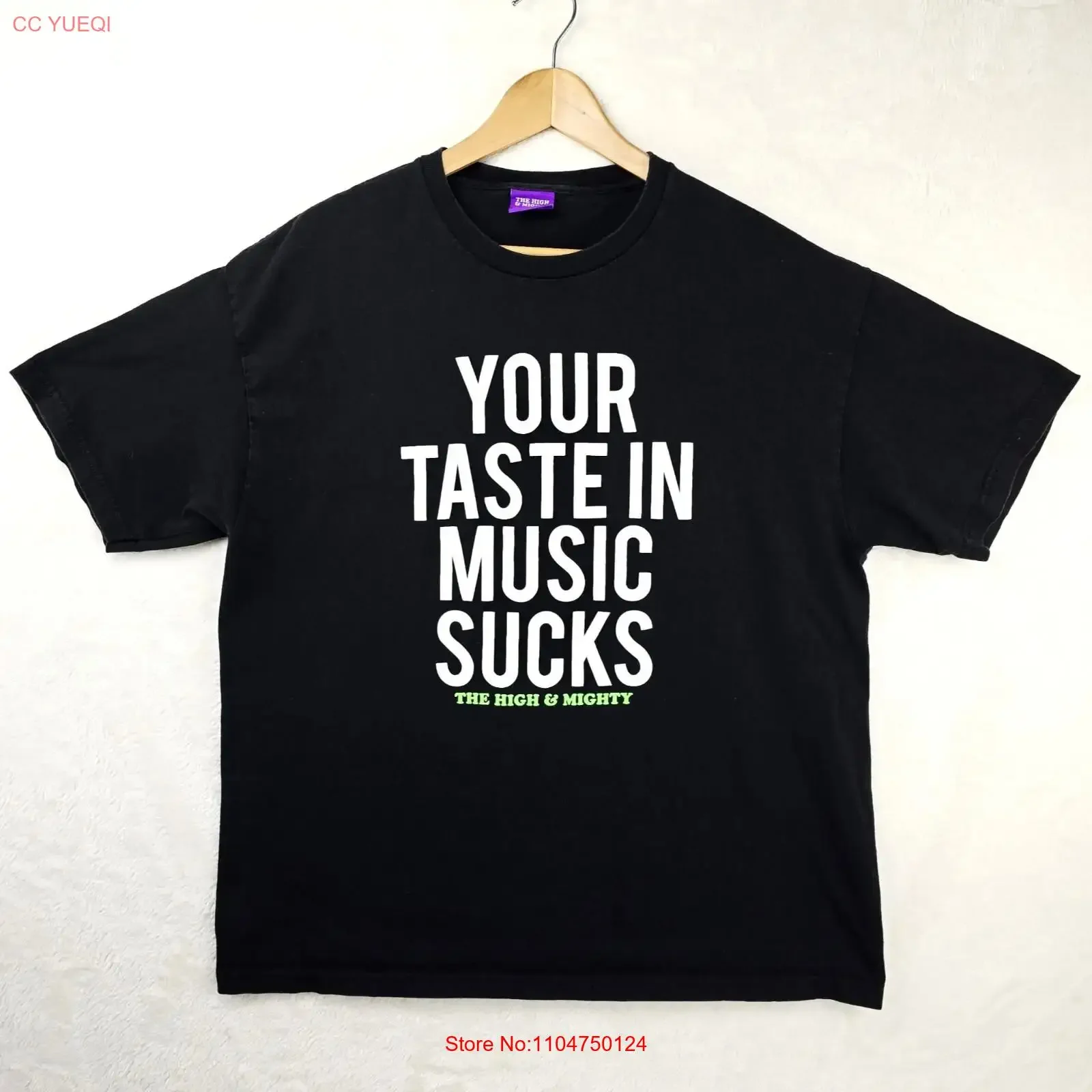 The High and Mighty T Shirt Mens XL Black Your Taste In Music Sucks Rap Hip Hop vintage Washed streetwear Soft Casual graphic