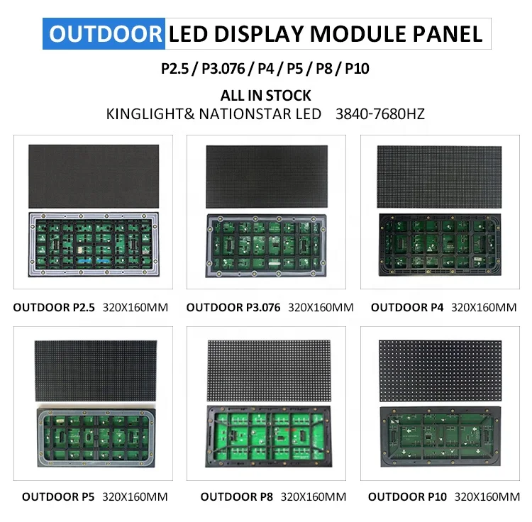 In Stock LED Display Module P2-P10 Indoor Outdoor Full Color SMD Waterproof Advertising Screen Panel