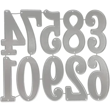 Großes digitales Set, gestanzte Ziffern-Metall-Stanzformen, Schablone, Scrapbooking, Prägung, 2024, neue Weihnachts-Bastelstempel und Stanzformen