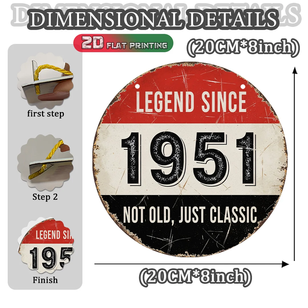 2D Flat, 1pc 1951 Vintage Aluminum Sign - 8