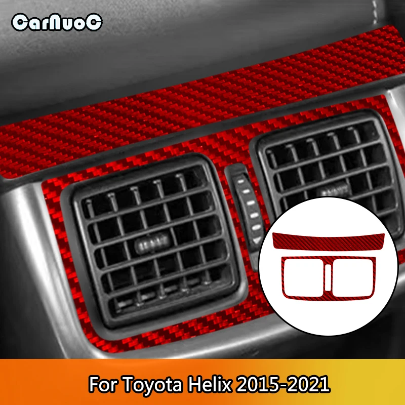 

Rear Seat Air Vents Carbon Fiber Interior Stickers Red For Toyota Hilux 2015 2016 2017 2018 2019-2021 Car Interior Accessories