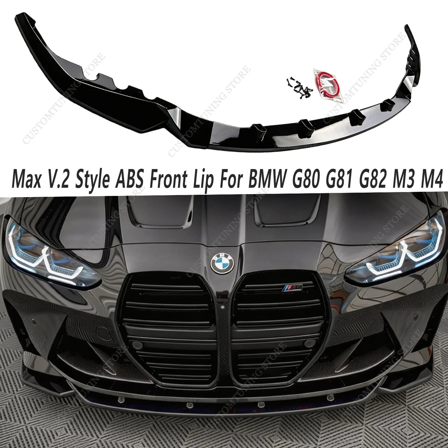 For BMW G80 G81 G82 G83 Gloss Black ABS Front Bumper Splitter Lip Spoiler Diffuser Canards 3.0T L6 Real M3 M4 2021-2025 Tuning