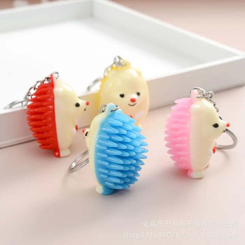 1PCS  New cartoon cute hedgehog cartoon doll decompression toy keychain