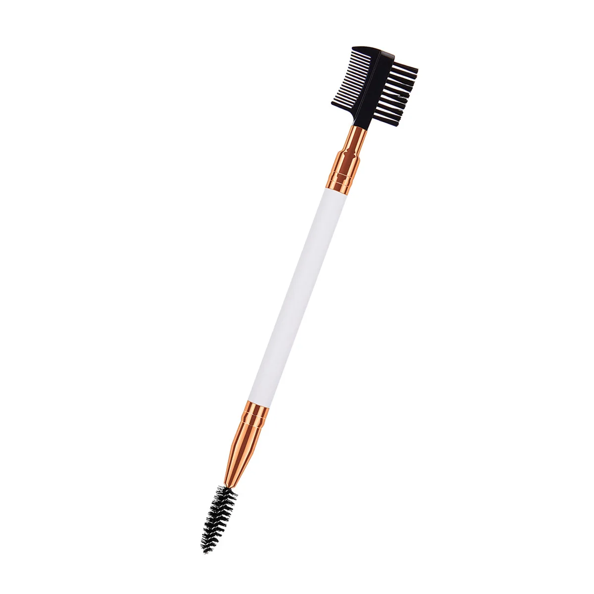 Juego de maquillaje profesional para mujer, cerdas de nailon con mango de madera, cepillo de doble punta para pestañas y cejas