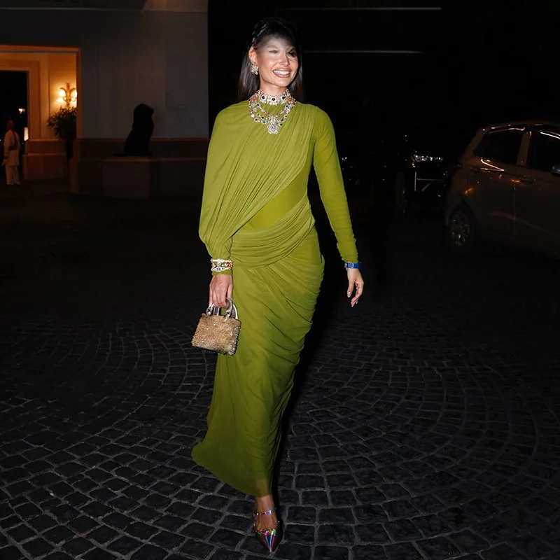 

Сексуальное кружевное платье с пэчворком, облегающее, с высокой талией, плиссированное, асимметричное, осенне-зимнее, из полиэстера, с длинными рукавами, круглым вырезом, для дома...