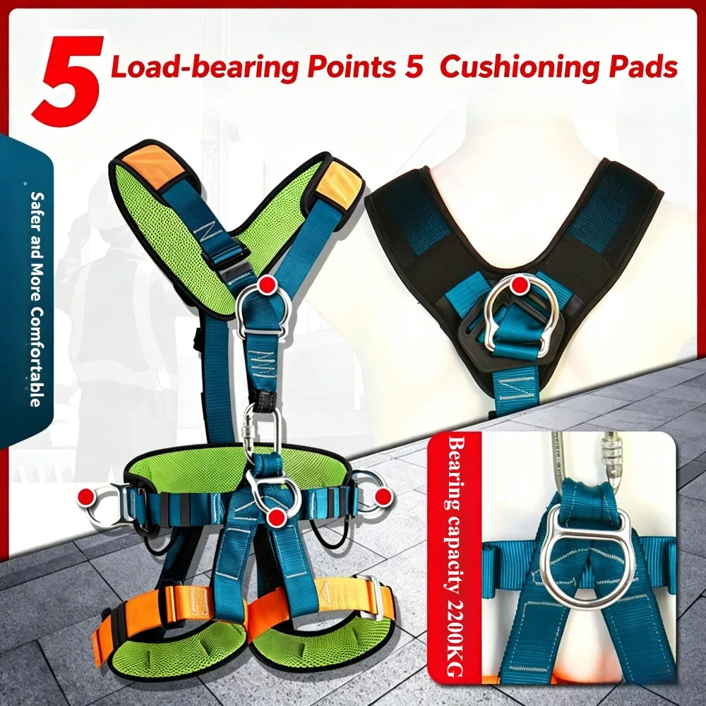 Climbing Harness Adjustable Fall Protection Harness Detachable Fall Harness For Men Tree Climbing Gear Safety Hunting