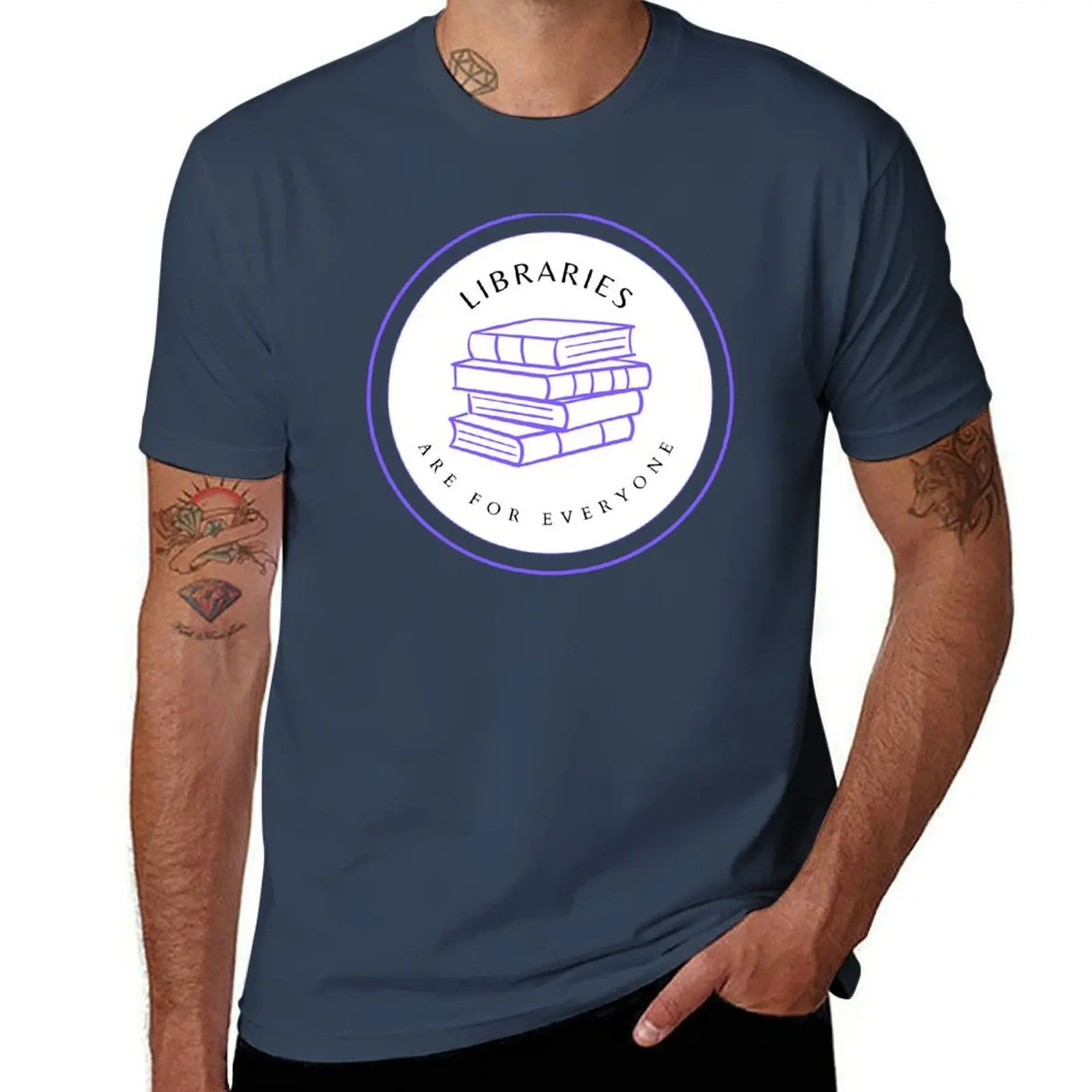 

Purple Libraries are for Everyone! T-Shirt Sports Basic Short Sleeve T-Shirt