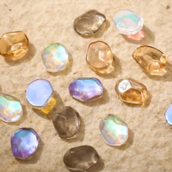 50/100Pcs Aurora Meteoriet Hars Nail Art Charm 3D K9 Glas Ijs Transparant Kristal Gem Laser Meteoriet Nail sieraden Accessoires