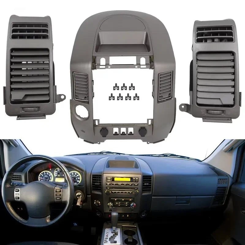 Car AC Vent Control Button for Nissan Titan Armada 2004-2006 Dashboard Radio Outlet Panel Trim No Center Speaker Replacement