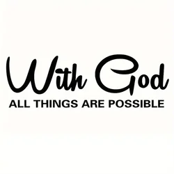 Creative Stickers Walk With God, Everything Is Possible Motorcycle Stickers, Car Styling Motorcycle Window Decals Classic Christ