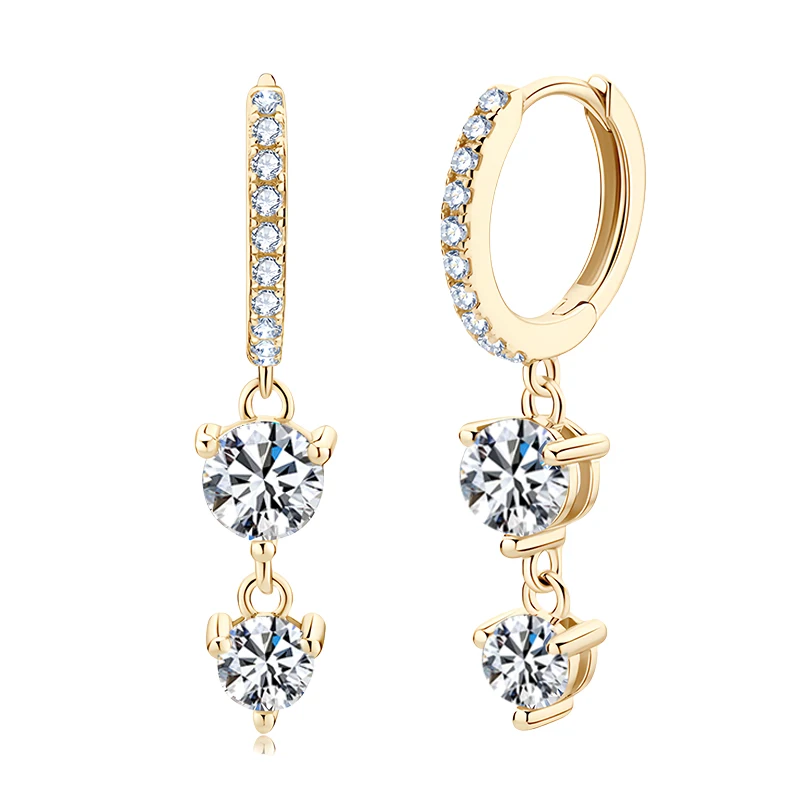 NeeTim 4 mm 5 mm D VVS1 Moissanite lange kwast oorbellen 925 sterling zilveren hoepel Dangle Oorbellen bruiloft fijne sieraden geschenken