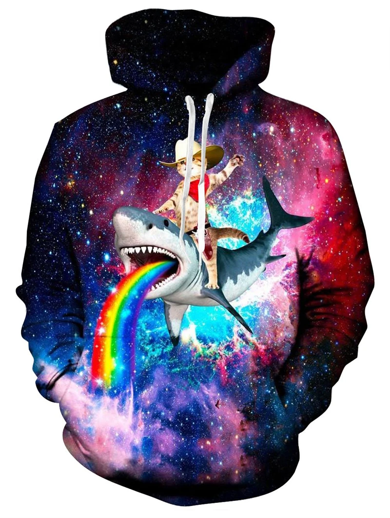 New Printed Unisex Hoodies Novelty Print 3D Patternv Hooded Pullover Sweatshirt With Pocket Hoodie Streetwear Loose Comfortable