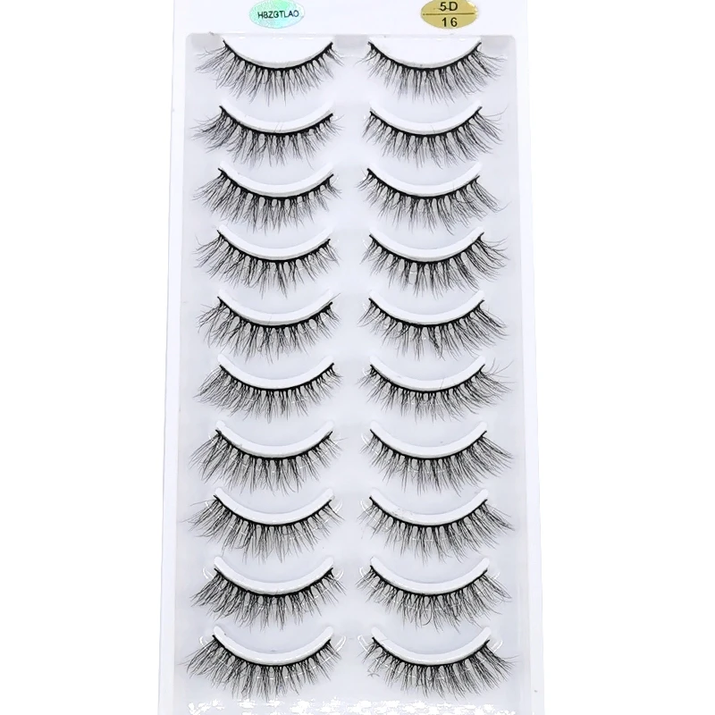 NEW 10 Pairs Natural False Eyelashes Fake Lashes Long Makeup 3d Mink Lashes Extension Eyelash Reusable Mink Eyelashes for Beauty