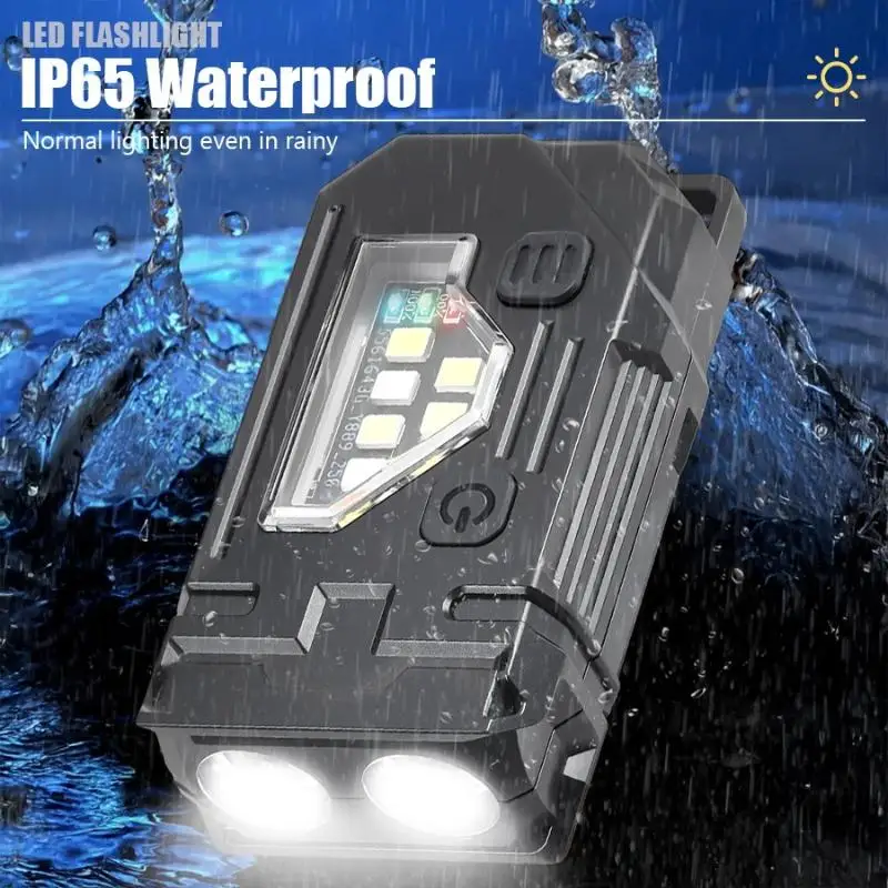 

Pocket-sized EDC Keychain Flashlight - Rechargeable, Bright Light with Magnetic Torch & Clip for Outdoor Activities