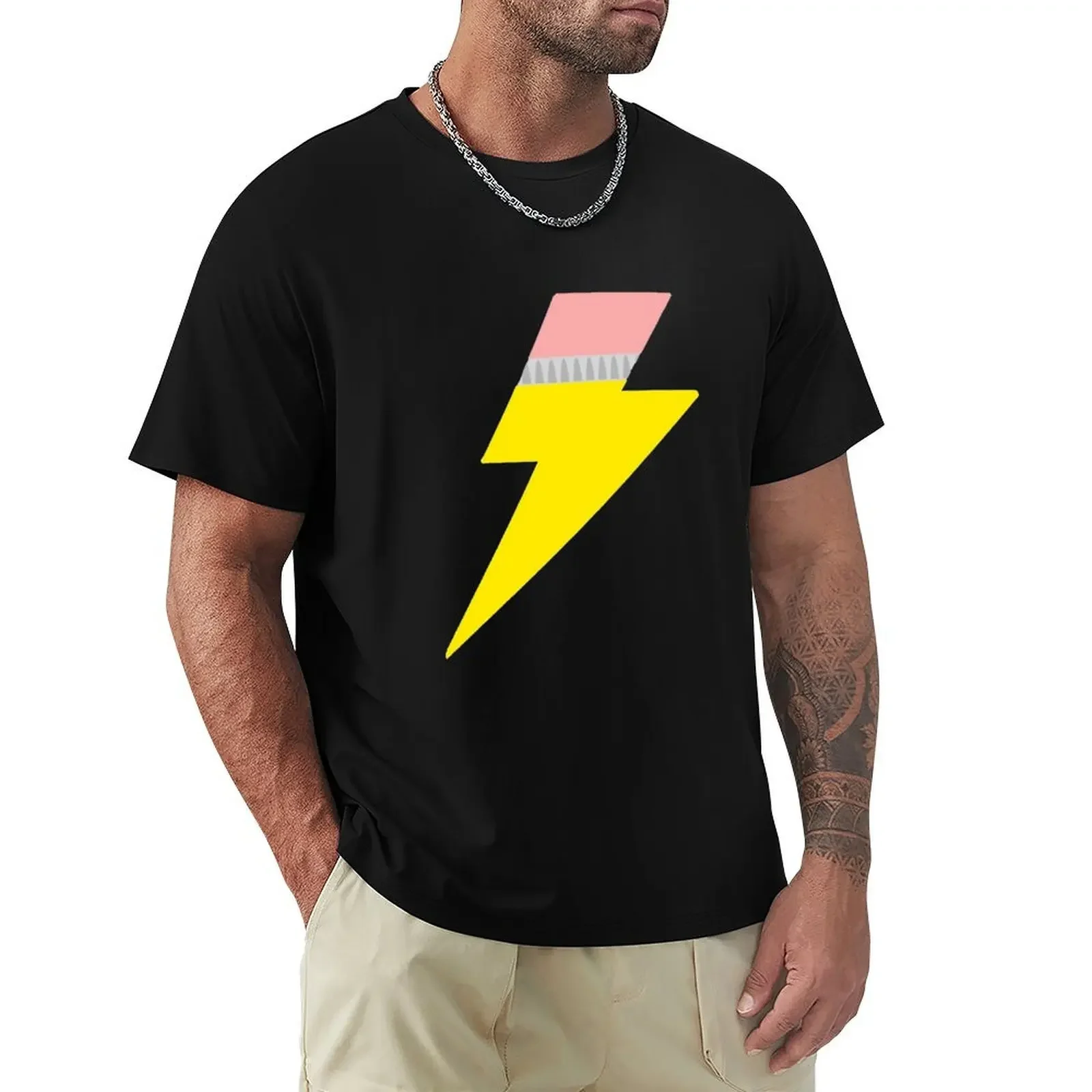 Pencil Bolt T-Shirt man clothes quick drying blacks designer shirts mens champion t shirts