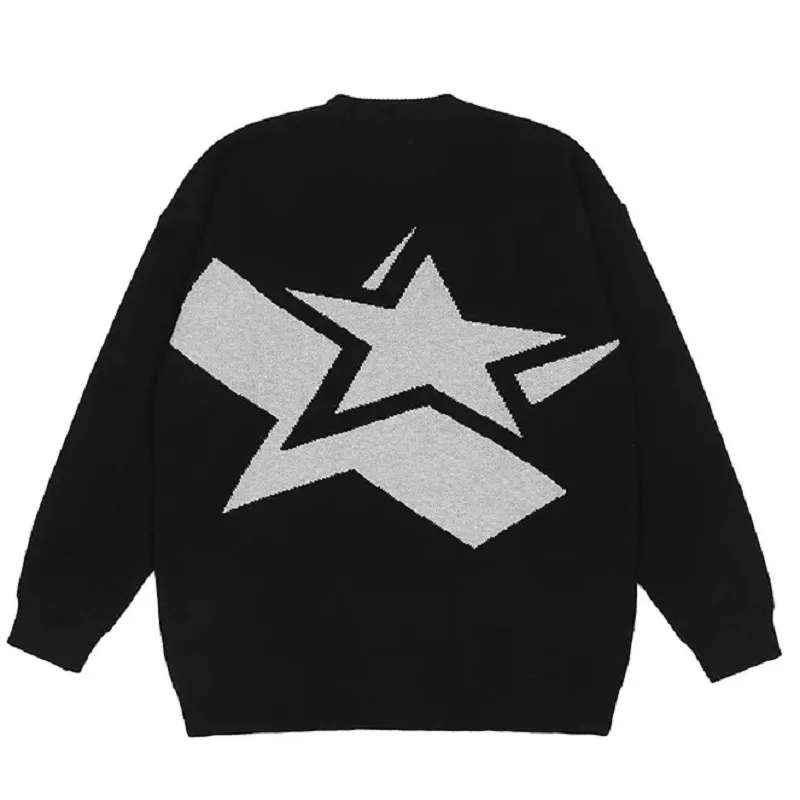 

2023 Vintage Street Unisex Pullover Letter Pattern Printed Knitted Pullover Y2K Vintage Punk Fashion Street Pullover Sweater