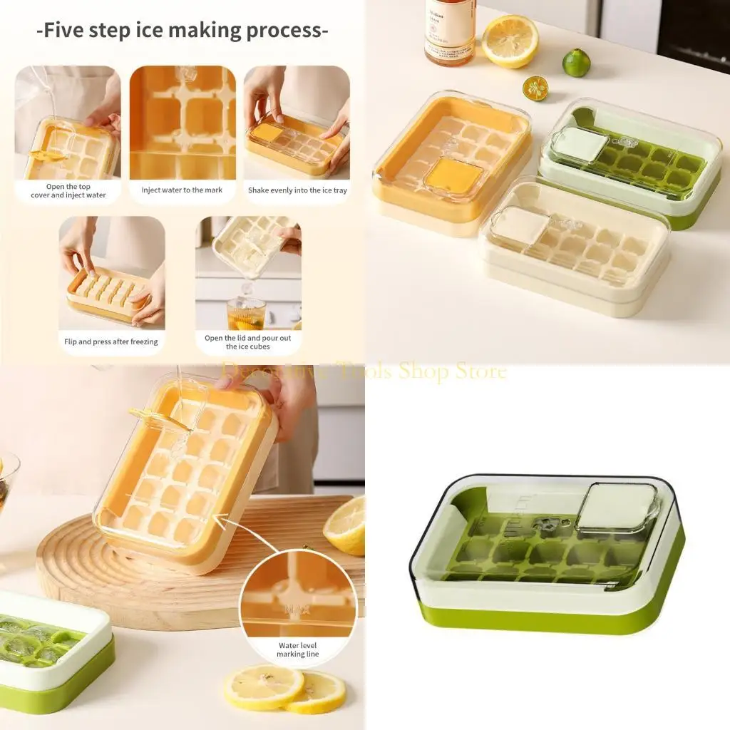 

Qx2e очень большая кубика льда, плесень пище безопасно, силиконовый поднос с обеспеченной крышкой для морозильной камеры