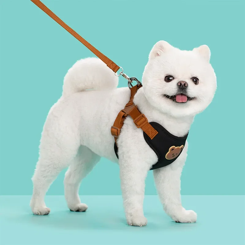 Hundegeschirr-Leinen-Set für kleine und mittelgroße Hunde und Katzen, atmungsaktives Welpen-Brustgeschirr, Französische Bulldogge, Chihuahua-Geschirr, Haustierzubehör – Detail 7